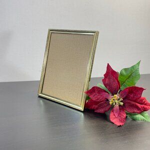 5x7" Gold Metal Picture Frame with Decorated Pattern, Tabletop and Wall Hanging